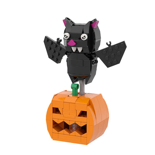 GOBRICKS MOC A0606Y02 Halloween BrickHeadz - Pumpkin Bat