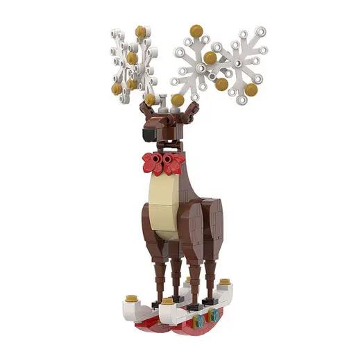 MOC A0157Y02 Christmas spirit deer ornaments: natural brown