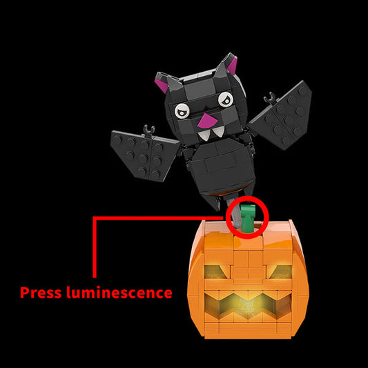 GOBRICKS MOC A0606Y02 Halloween BrickHeadz - Pumpkin Bat