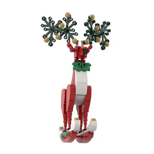 MOC A0157Y01 Christmas Spirit Deer Ornament: Festive Red