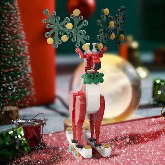 MOC A0157Y01 Christmas Spirit Deer Ornament: Festive Red