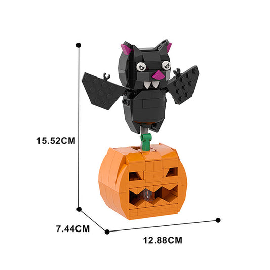 GOBRICKS MOC A0606Y02 Halloween BrickHeadz - Pumpkin Bat