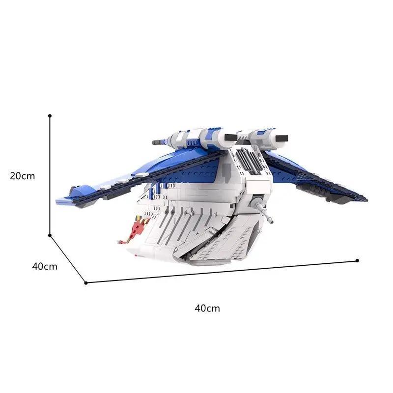 Clone Wars Inspired Republic Shadow Gunship hot Mini Figure Ship - Star Wars Buildi