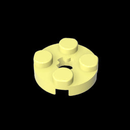 GDS-609 - Plate Round 2 x 2 with Axle Hole Type 1 (+ Opening)