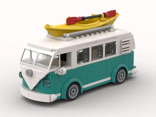 MOC-98772 Volkswagen T1 - Minifigure Scale | Turquoise