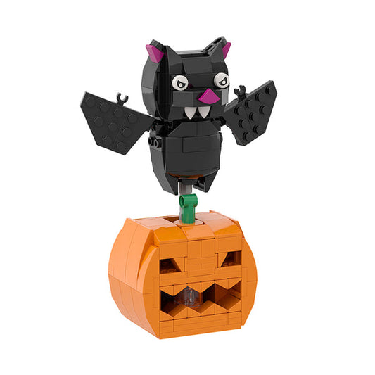 GOBRICKS MOC A0606Y02 Halloween BrickHeadz - Pumpkin Bat